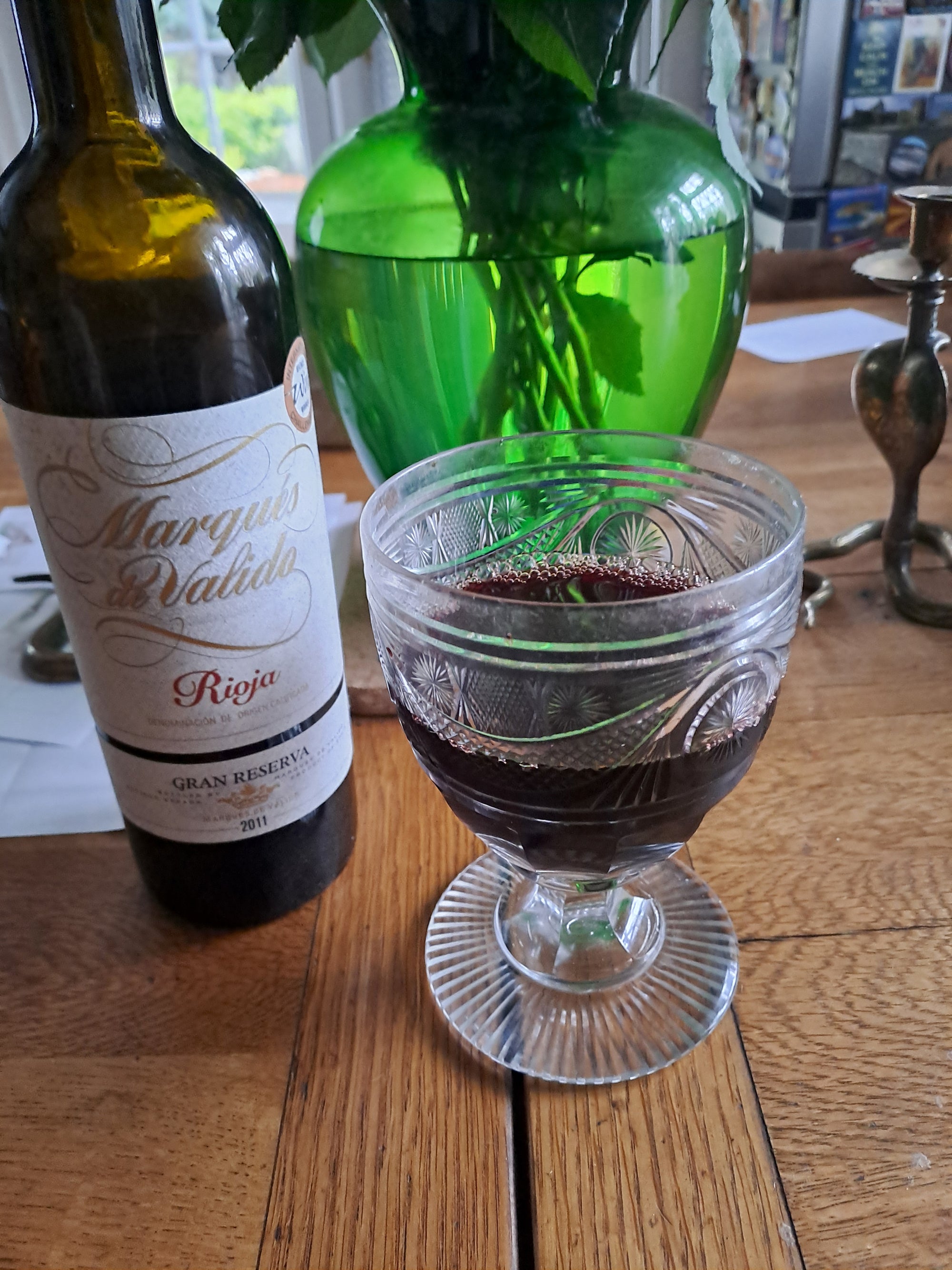 An antique glass makes even ordinary wine taste like fine wine