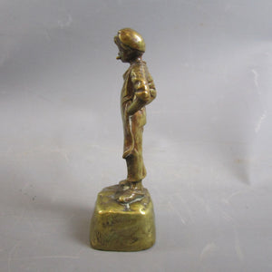 19th Century Bronze Apprentice boy smoking Antique Victorian c1840