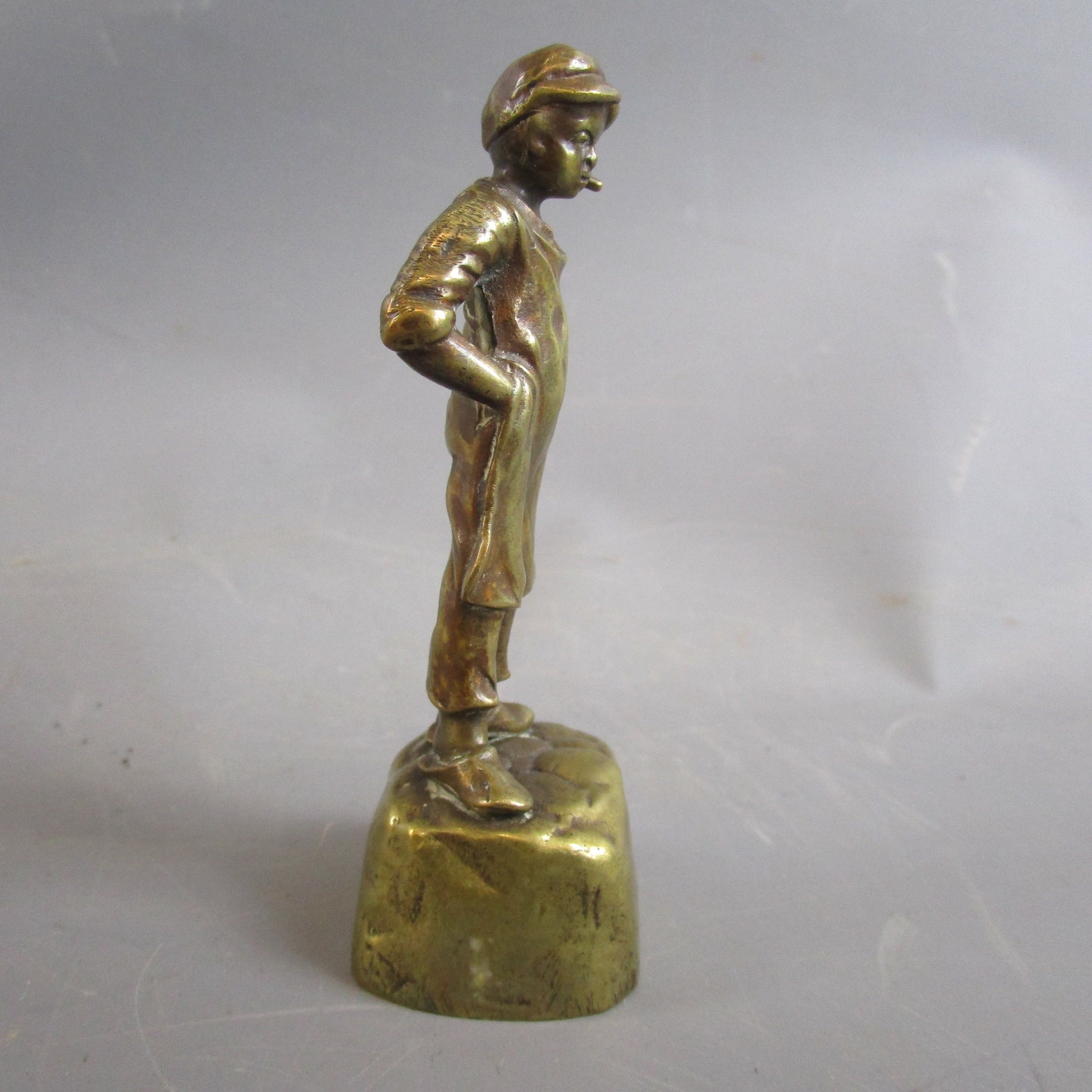 19th Century Bronze Apprentice boy smoking Antique Victorian c1840