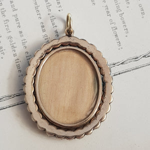 9k Rose Gold White Paste Pave Set Double Glazed Locket Antique Victorian circa 1870's
