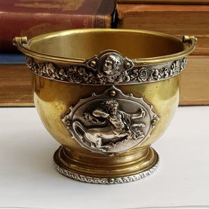 Elkington & Co Superb Silver & Gold Plated Centaur Cartouche Bucket Table Bowl circa 1876