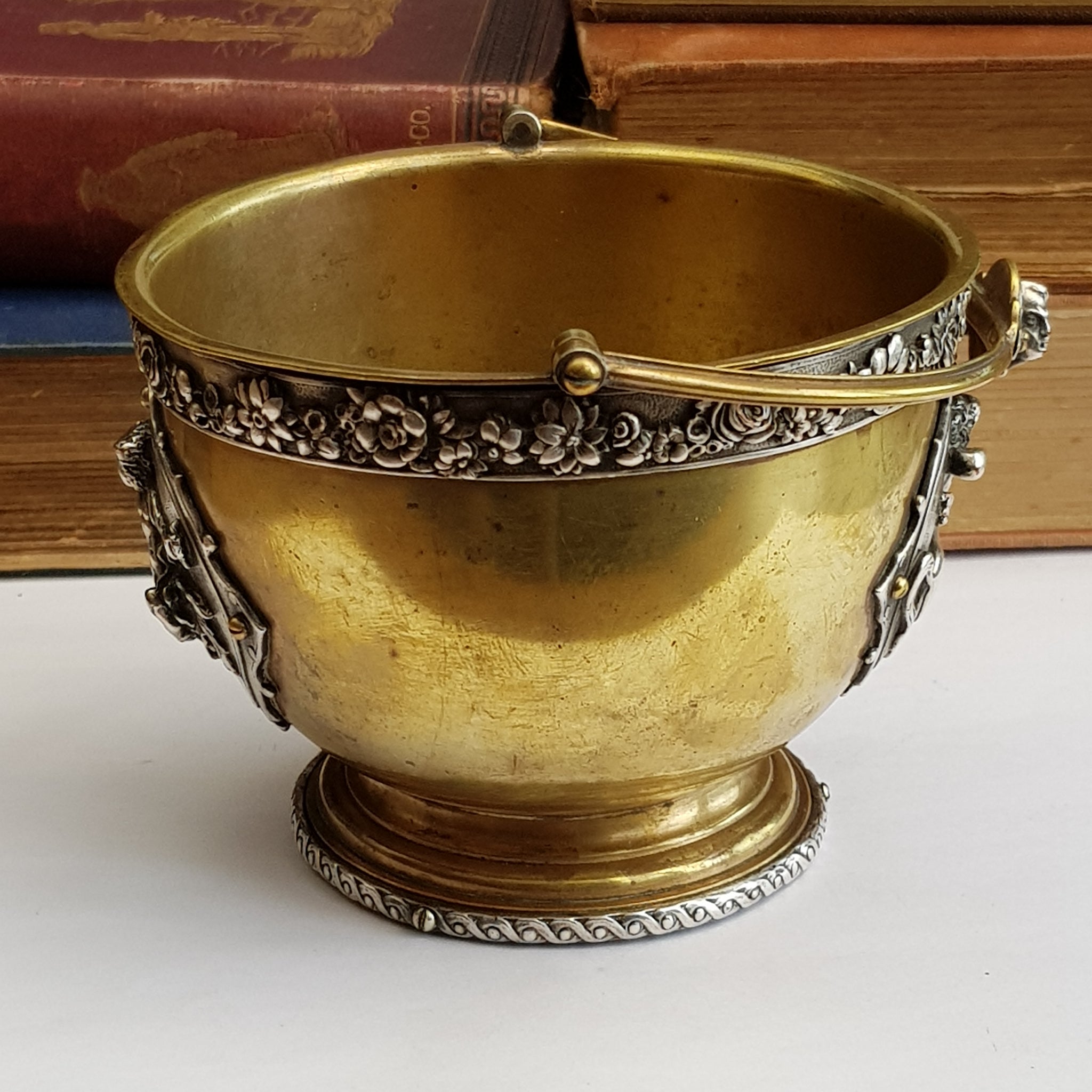Elkington & Co Superb Silver & Gold Plated Centaur Cartouche Bucket Table Bowl circa 1876