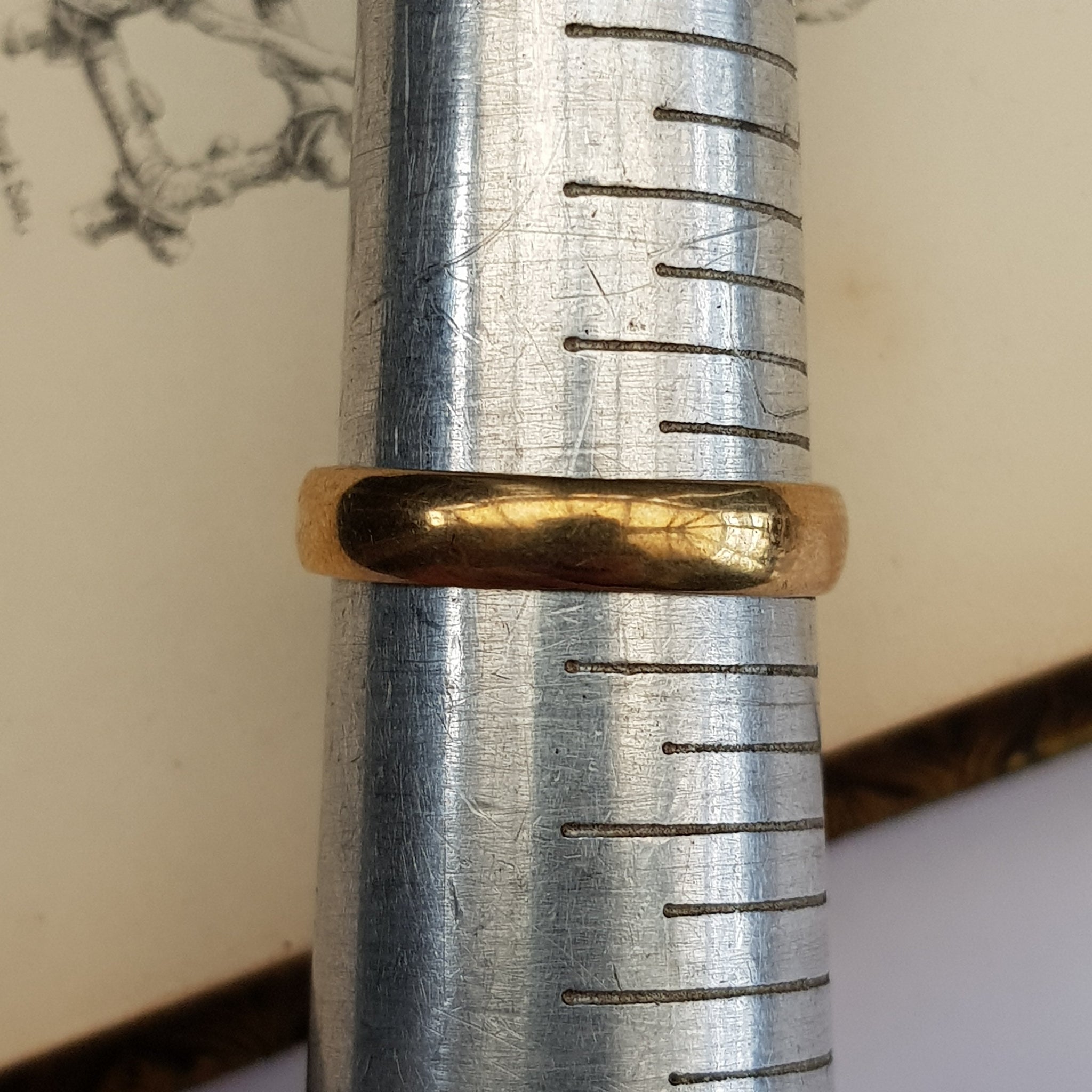 9k Gold Celtic Knot Setting Band Ring Size UK P Vintage Sheffield circa 1980's