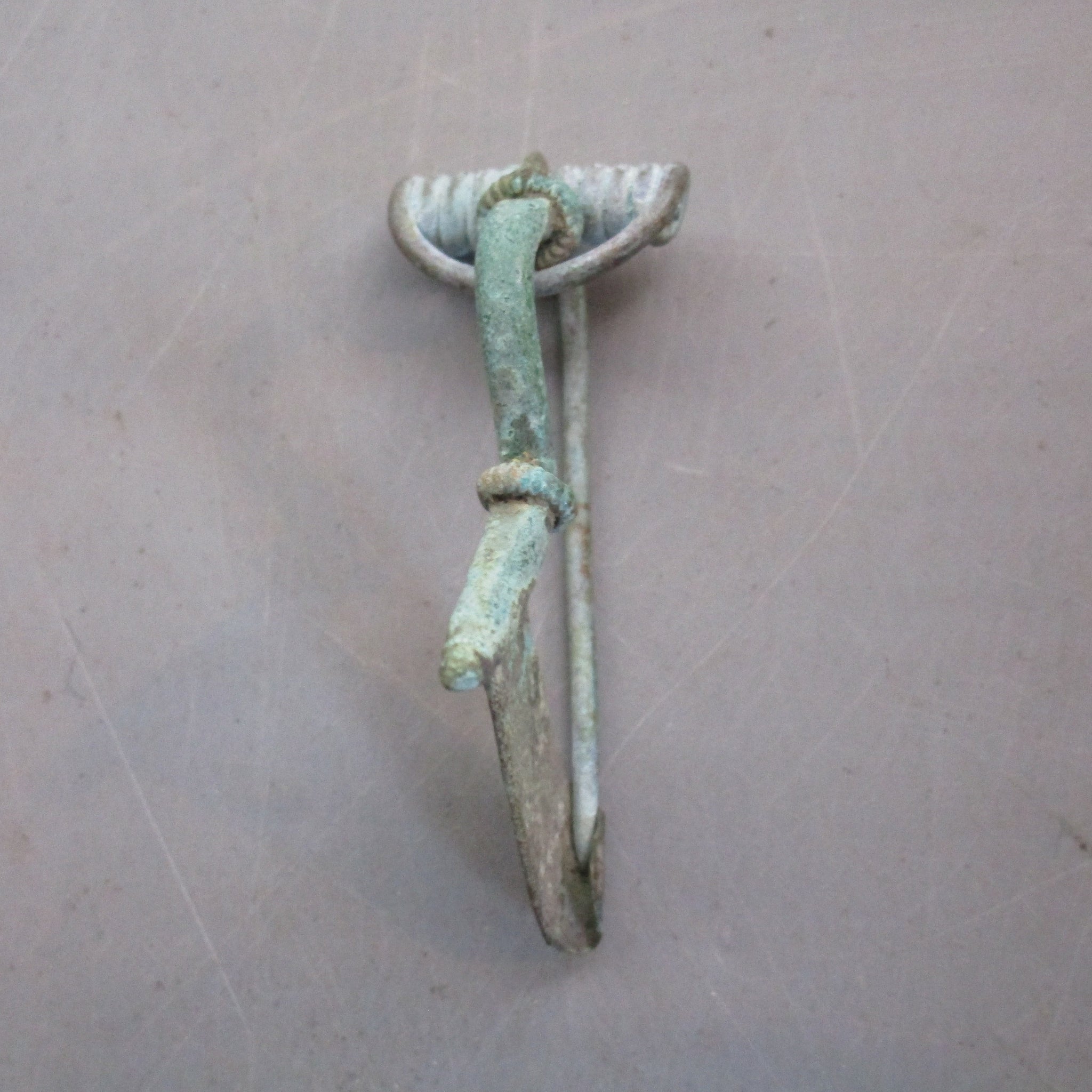 Ancient Roman Bow Brooch Pin Intact 4th Century A.D.