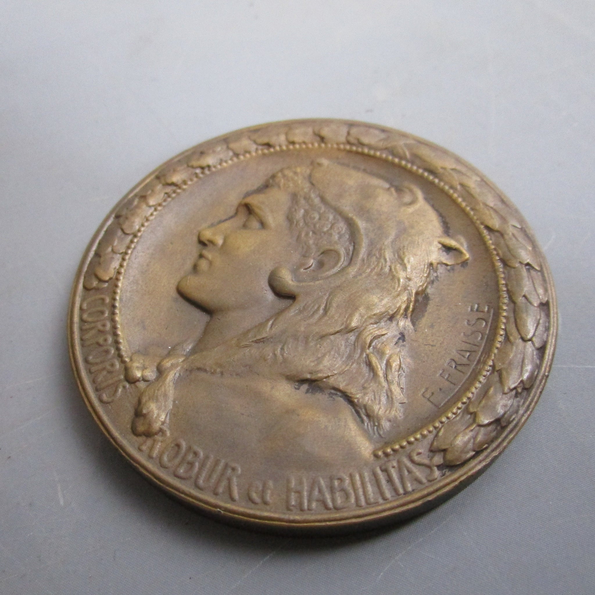 Antique Bronze Medallion Handel Festival Centenary Crystal Palace Performer Named Antique c1859