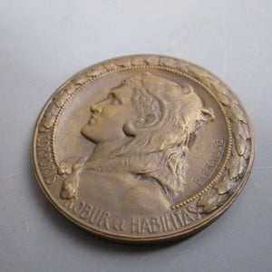Antique Bronze Medallion Handel Festival Centenary Crystal Palace Performer Named Antique c1859