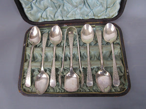 Boxed Sterling Silver Spoons And Tongs Antique Victorian Sheffield 1885