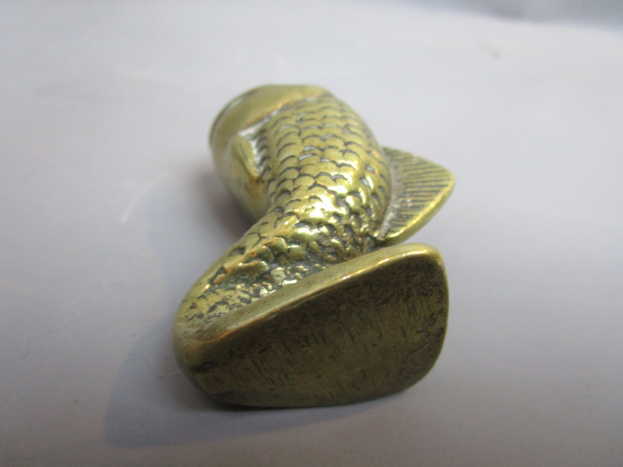 Brass Fish Match Holder Vesta Case Vintage Mid Century c1950