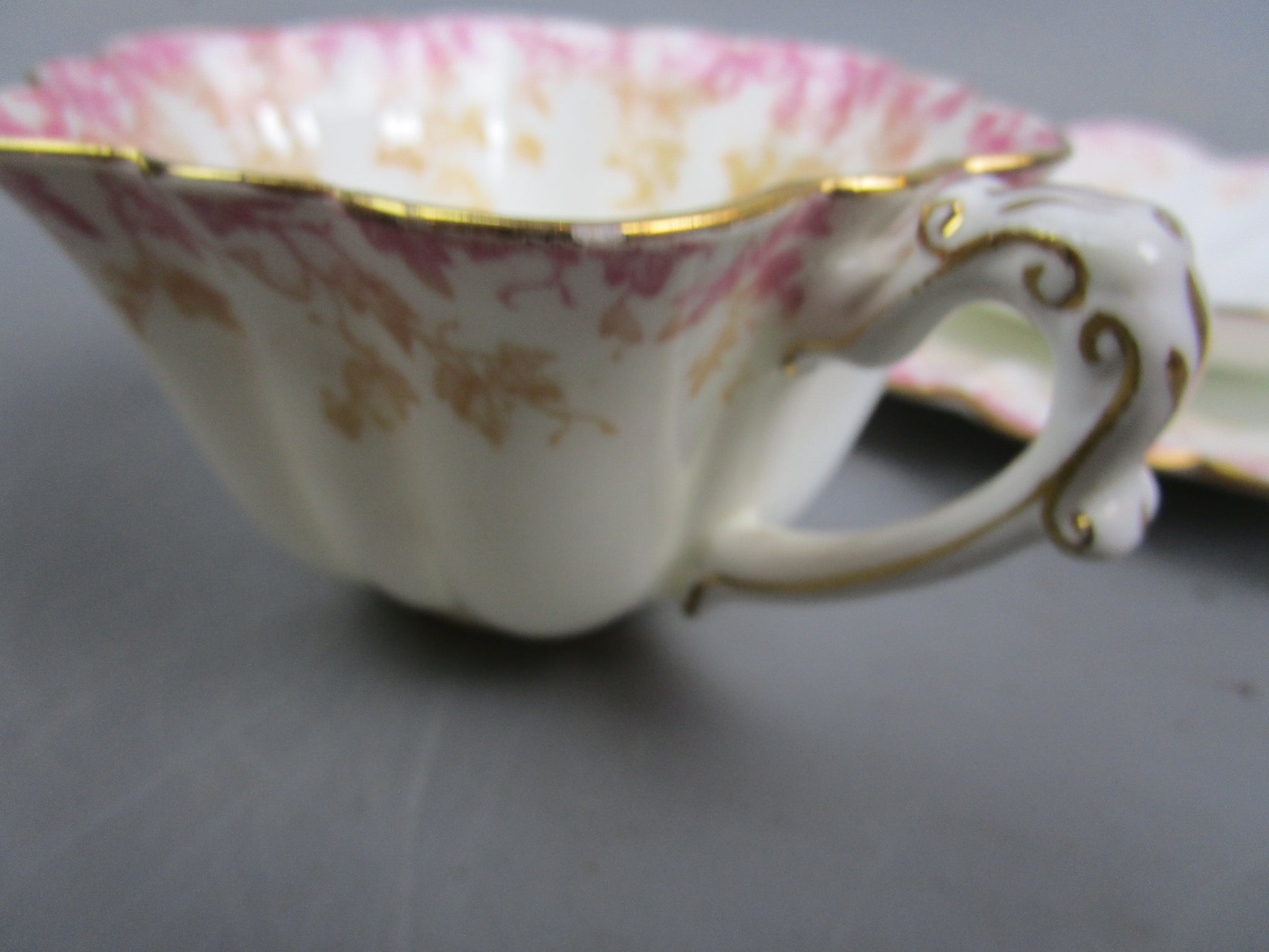 Bone China Charles Wileman Trailing Ivy Trio Antique Victorian c1891