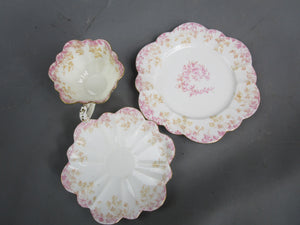 Bone China Charles Wileman Trailing Ivy Trio Antique Victorian c1891