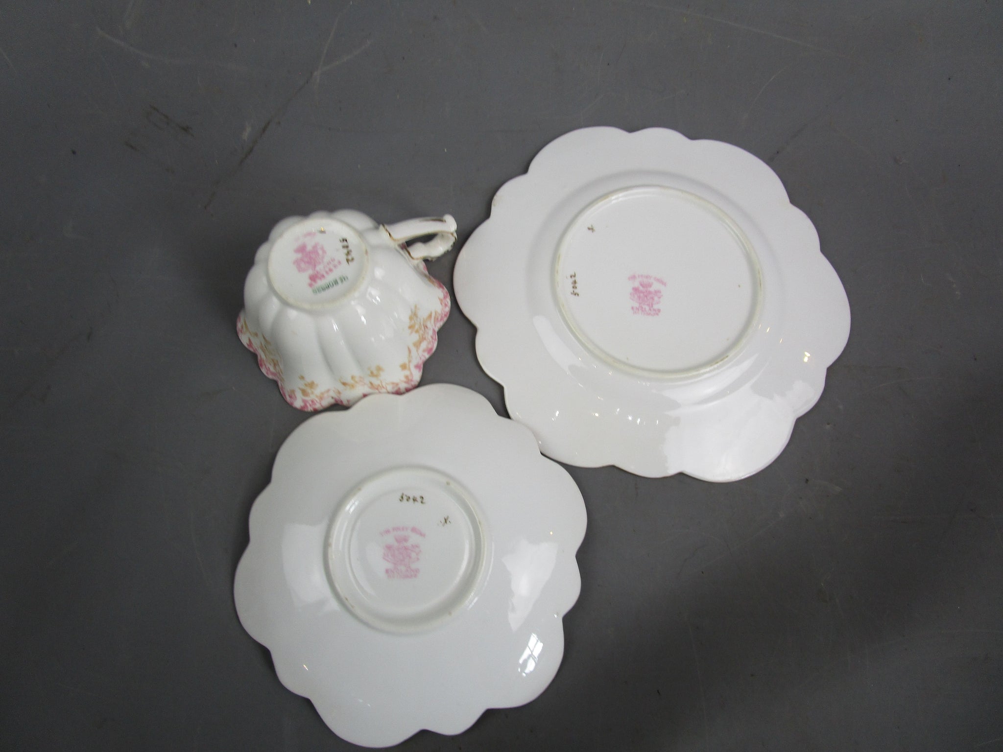 Bone China Charles Wileman Trailing Ivy Trio Antique Victorian c1891