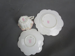 Bone China Charles Wileman Trailing Ivy Trio Antique Victorian c1891