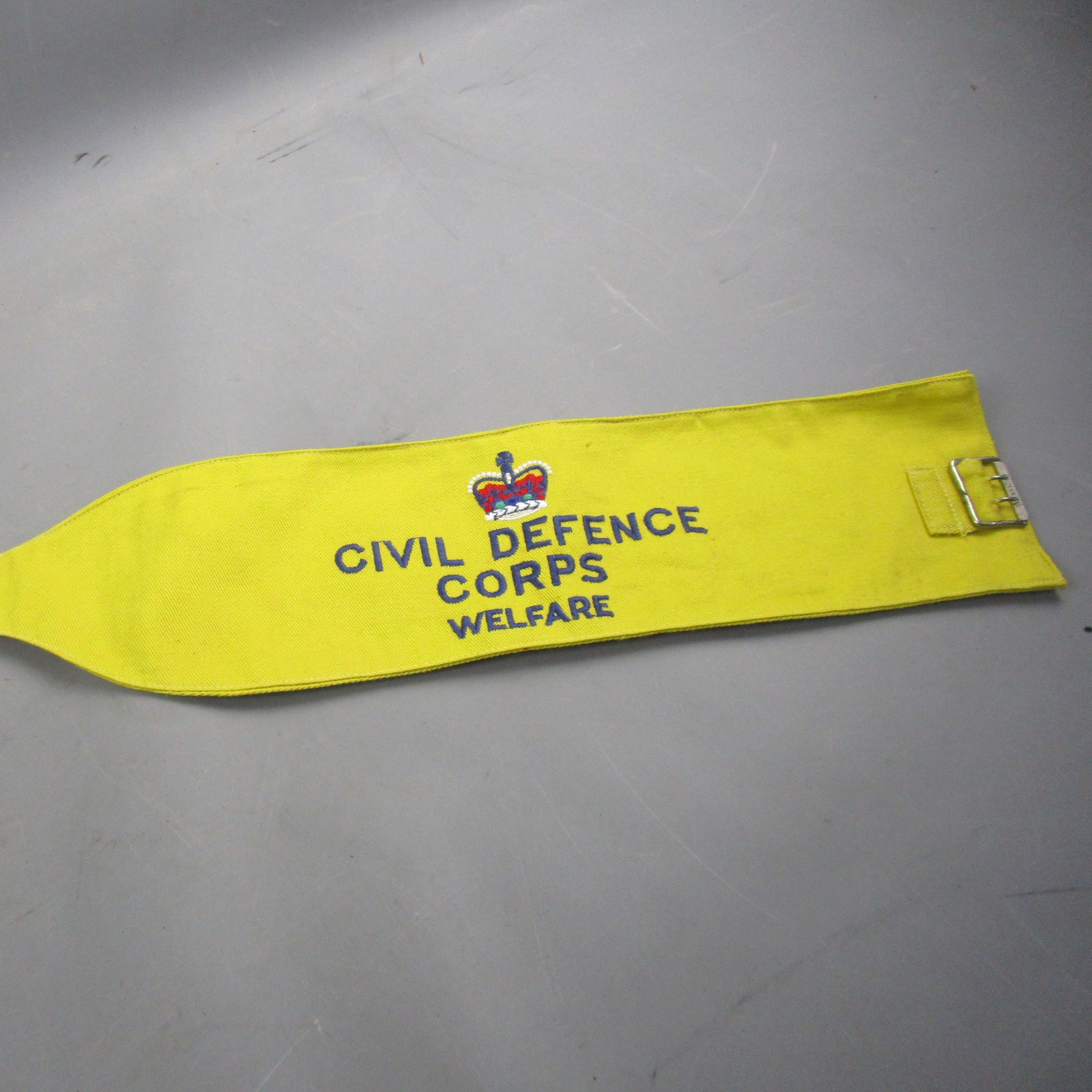 Civil Defence Corps Welfare Yellow Arm Band Vintage c1940
