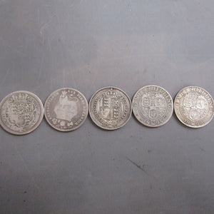 Collection Of Silver Shillings Various Dates Antique Georgian 1820-1899