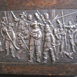 Continental Silver Mounted Box Cavaliers Preparing For Battle Antique Edwardian c1910