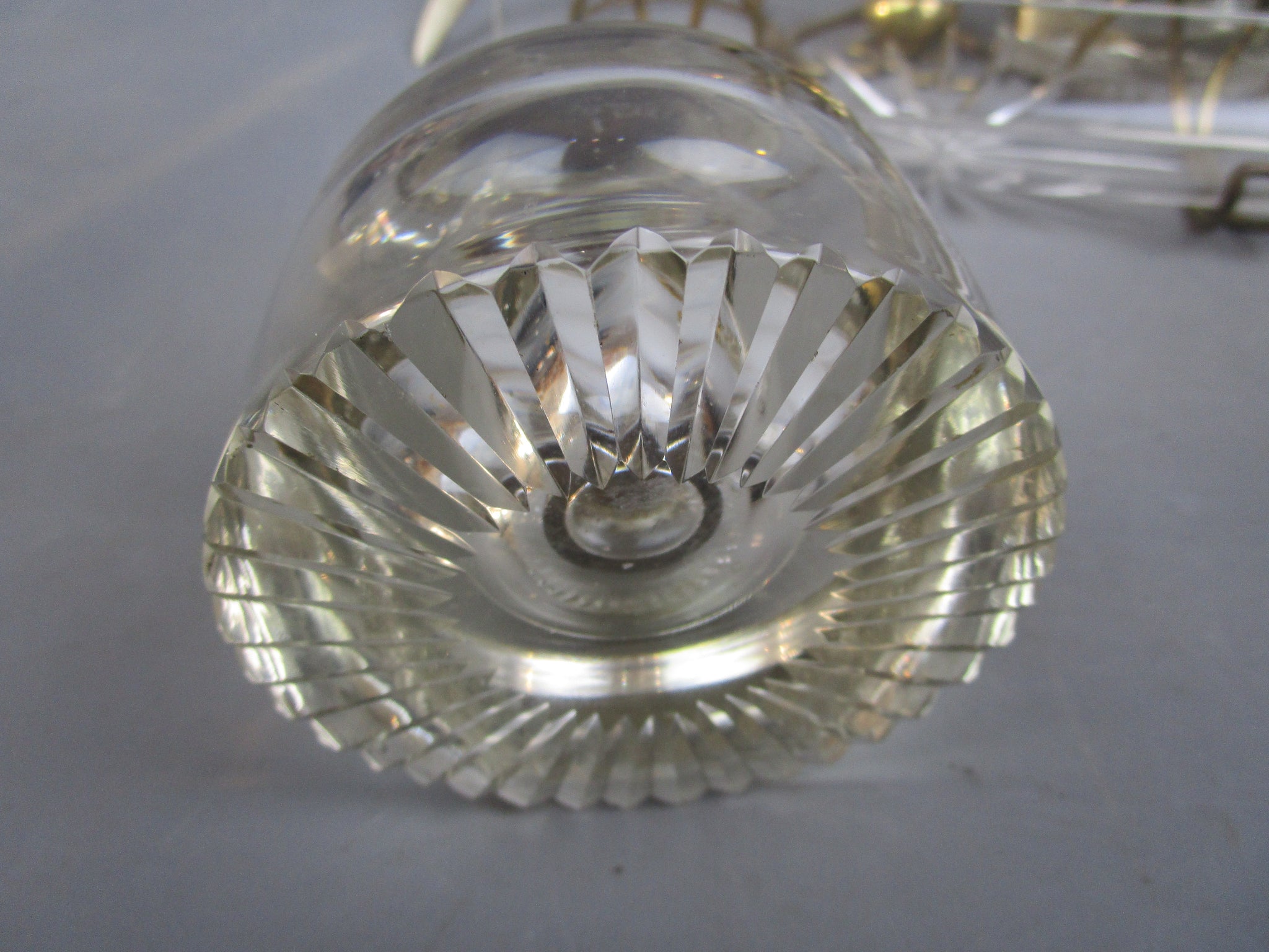Cut Glass And Antler Ink Stand Antique Victorian c1880