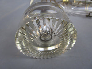 Cut Glass And Antler Ink Stand Antique Victorian c1880