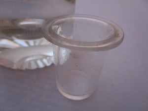 Cut Glass And Antler Ink Stand Antique Victorian c1880