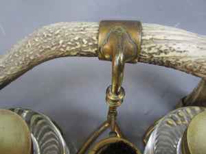 Cut Glass And Antler Ink Stand Antique Victorian c1880