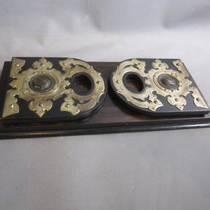 Egyptian Revival Coromandel Wood Book Slide Gothic Brass Fittings Antique Victorian 1860