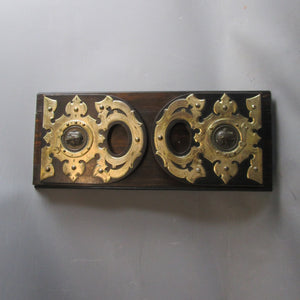 Egyptian Revival Coromandel Wood Book Slide Gothic Brass Fittings Antique Victorian 1860