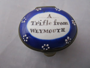 Enamel Patch Box A Trifle From Weymouth Antique Georgian c1800