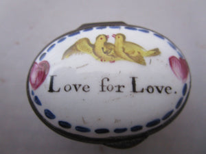 Enamel Patch Box Love For Love Antique Georgian c1800