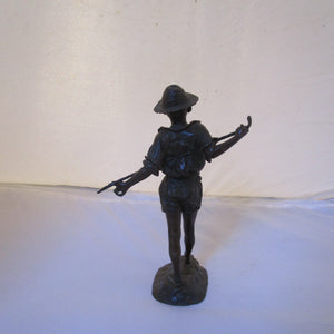 A Fine Bronze Figure Of A Young Peasant Boy Holding A Cane Behind His Back Antique Victorian 1880