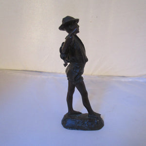 A Fine Bronze Figure Of A Young Peasant Boy Holding A Cane Behind His Back Antique Victorian 1880