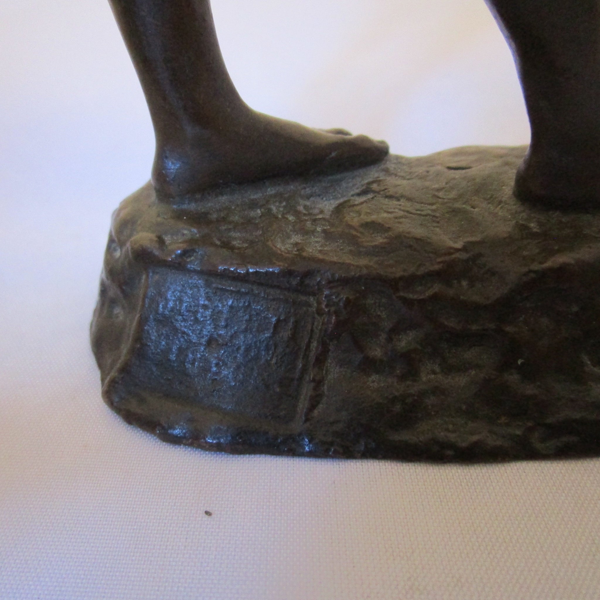 A Fine Bronze Figure Of A Young Peasant Boy Holding A Cane Behind His Back Antique Victorian 1880