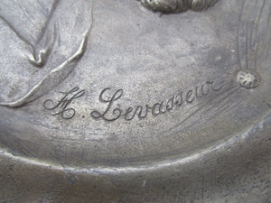 French Henri Levasseur Pewter Plate Antique Art Nouveau c1910