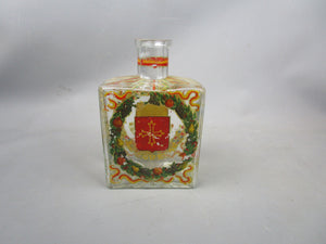 Hand Painted French Crested & Floral Design Liquor Bottle Antique c1930