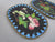 Pair Of Small Japanese Enamel Cloisonné Floral Design Trinket Trays Antique c1920