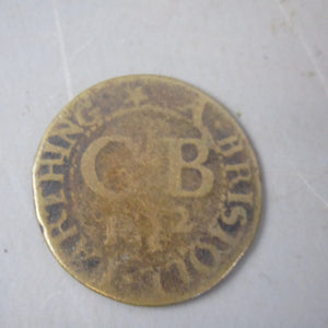 17th Century Bristol Trading Token C.B Dated 1652