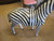 Very Large Hand Painted Leather Zebra Ornament Antique c1930