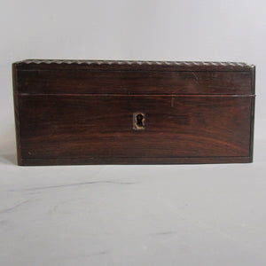Inlaid Rosewood Jewellery Or Sowing Box Antique Victorian c1890