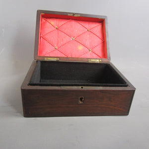 Inlaid Rosewood Jewellery Or Sowing Box Antique Victorian c1890