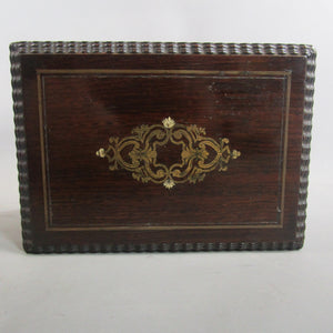 Inlaid Rosewood Jewellery Or Sowing Box Antique Victorian c1890