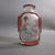 Japanese Cinnabar Cut To Clear Reverse Painted Glass Snuff Bottle Vintage c1920s