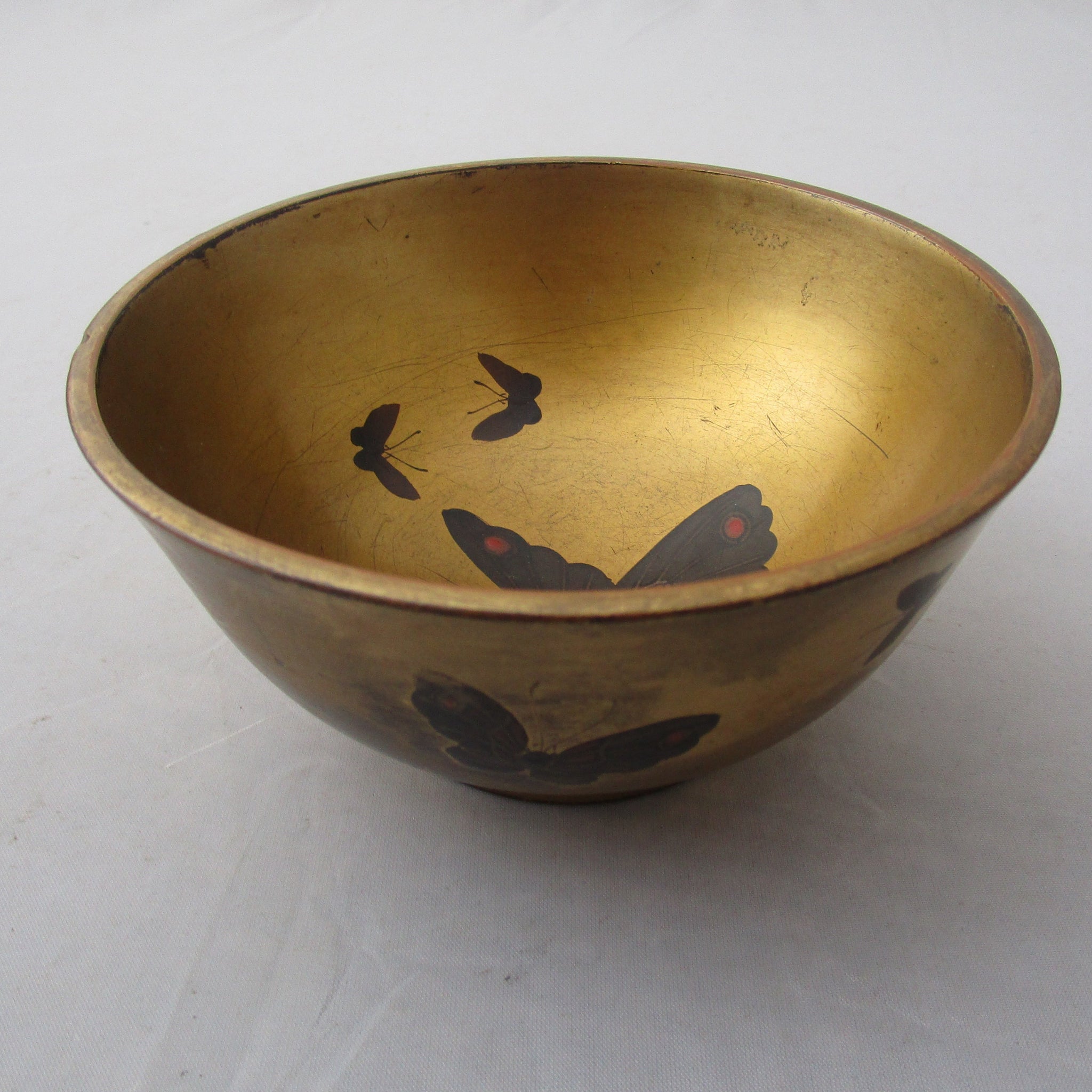 Japanese Urushi Gilt And Lacquered Bowl Antique c1860