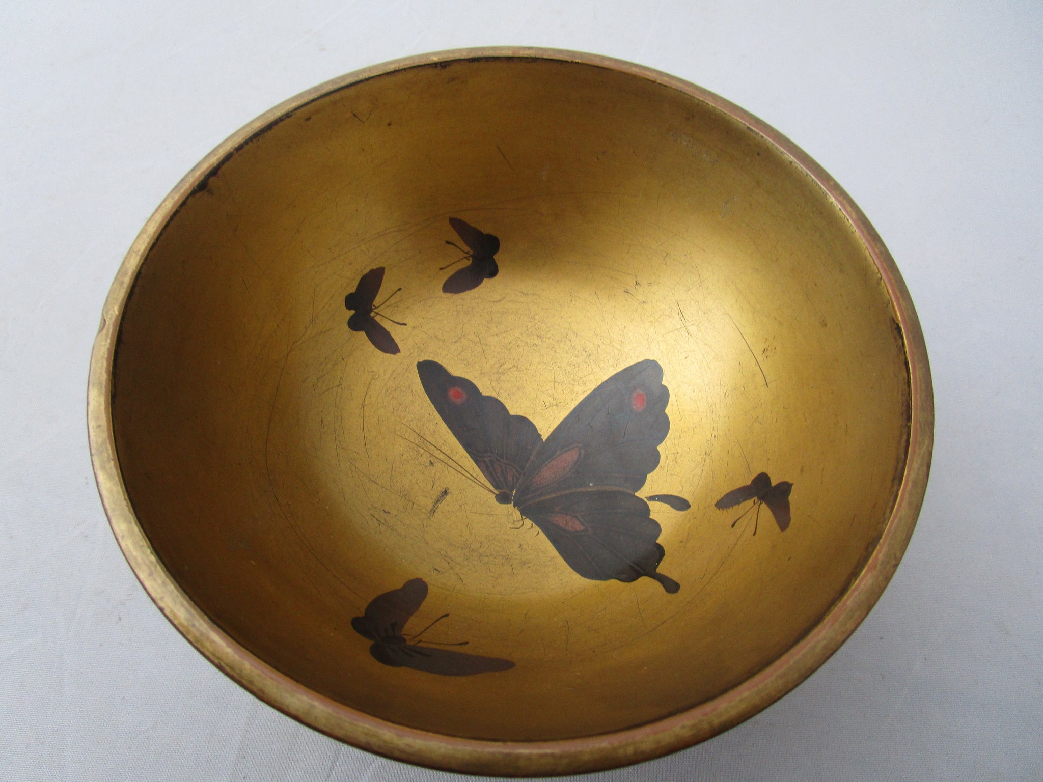 Japanese Urushi Gilt And Lacquered Bowl Antique c1860