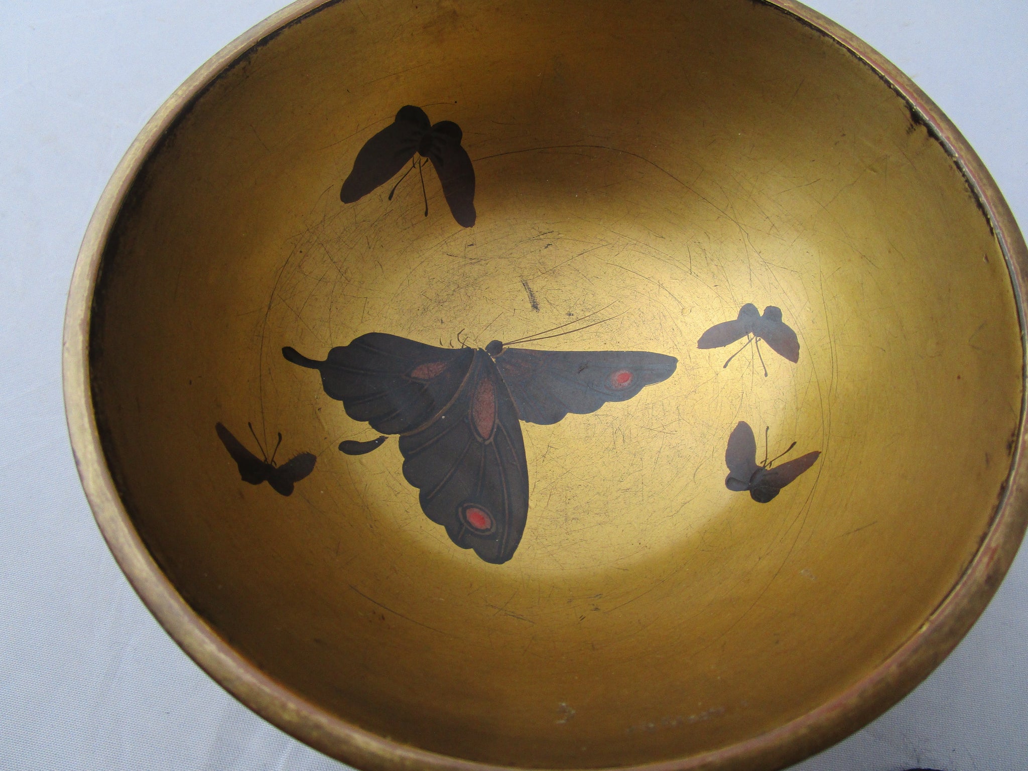 Japanese Urushi Gilt And Lacquered Bowl Antique c1860