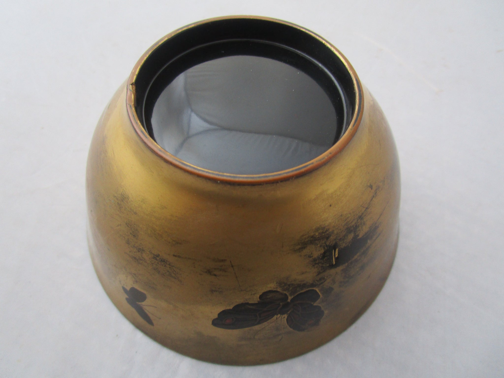 Japanese Urushi Gilt And Lacquered Bowl Antique c1860