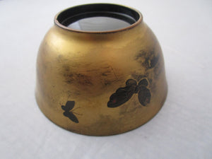 Japanese Urushi Gilt And Lacquered Bowl Antique Edo Period c1860