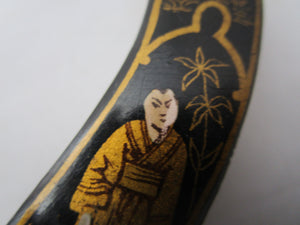 Japanned Lacquered Papier Mache Table Brush Antique Victorian c1880