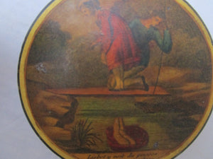 Lacquered Papier Mache Naughty Snuff Box Antique 19th Century