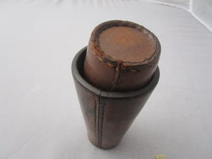 Leather Dice Shaker With Bakelite Dices Antique Edwardian c1910