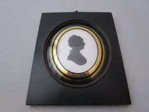Miniature Silhouette On Plaster Mrs Gaye Antique Georgian c1807