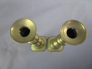 Pair Of Brass Candle Sticks Antique c1920