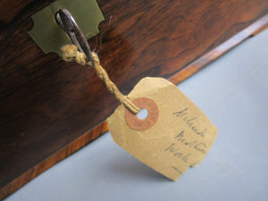 Rosewood Sewing Box With Contents And Key Antique Early 19th Century